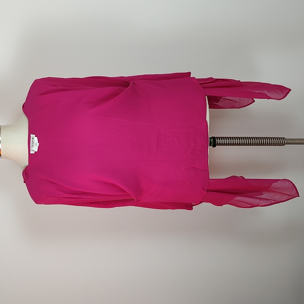 🩷HP🩷 Yves St Laurent Rive Gauche Haute Pink Chiffon Gown Cover-Up Rare! - Picture 10 of 14